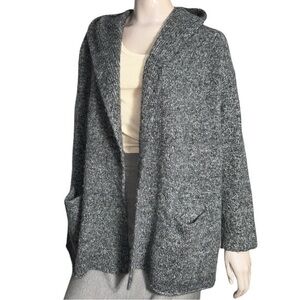 Vince Women’s Size S Charcoal Grey Hooded Front Pocket Hooded Sweater Cardigan